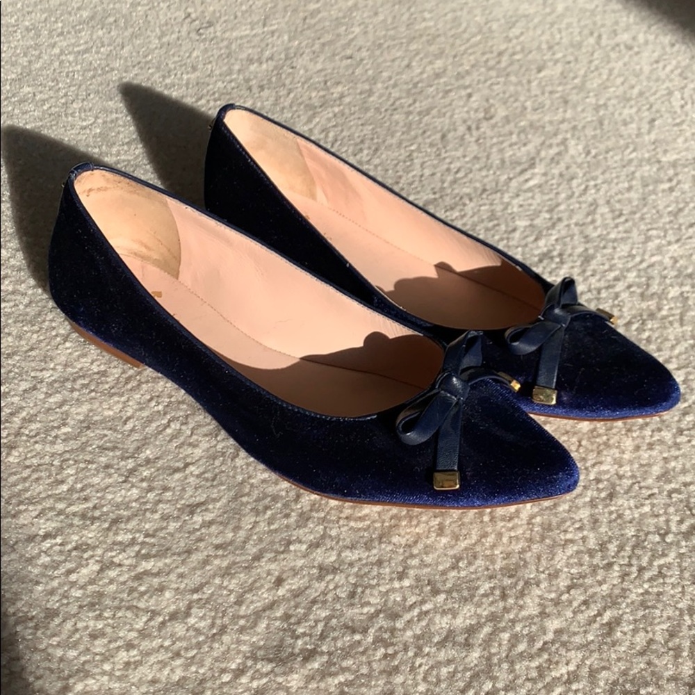 Kate Spade 8 Navy Blue Microsuede flats